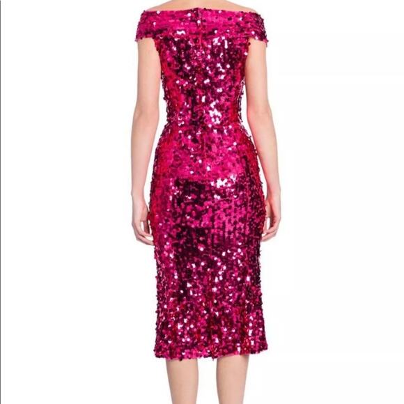 Dolce & Gabbana Fuchsia Fitted Sequin Dress IT 48 - Picture 6 of 16